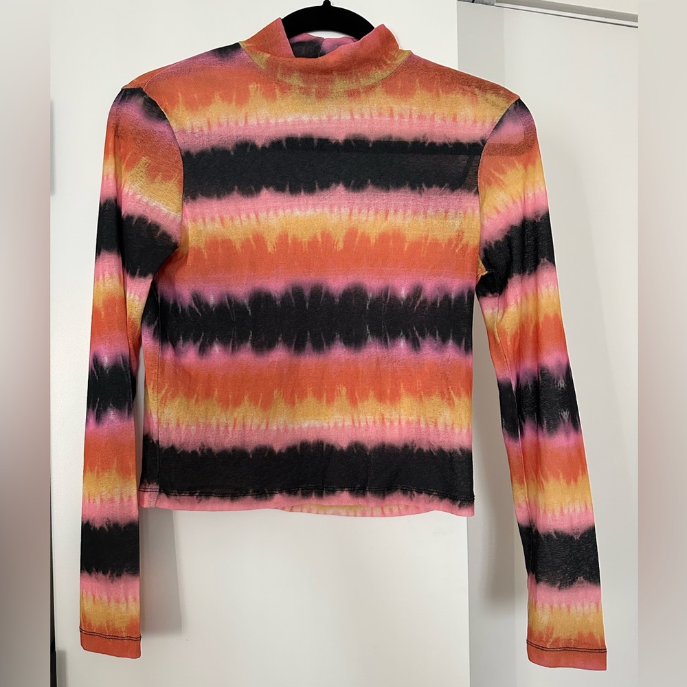 Asos sheer mesh tie dye long sleeve top
